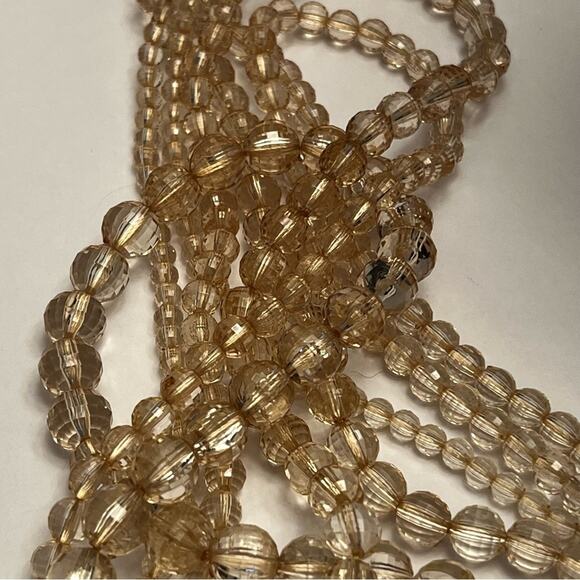 Vintage RJ Graziano Czech Glass Clear Beaded Five Strand Layered Necklace - Picture 2 of 6